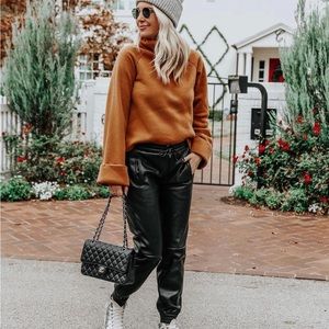 Anthropologie Faux Leather Joggers